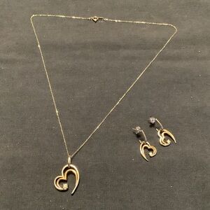 Open Hearts Collection by Jane Seymour Necklace & Pierced Earrings